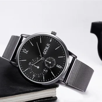 

2020 Minimalist Men's Fashion Ultra Thin Watches Simple Men Business Stainless Steel Mesh Belt Quartz Watch Relogio Masculino