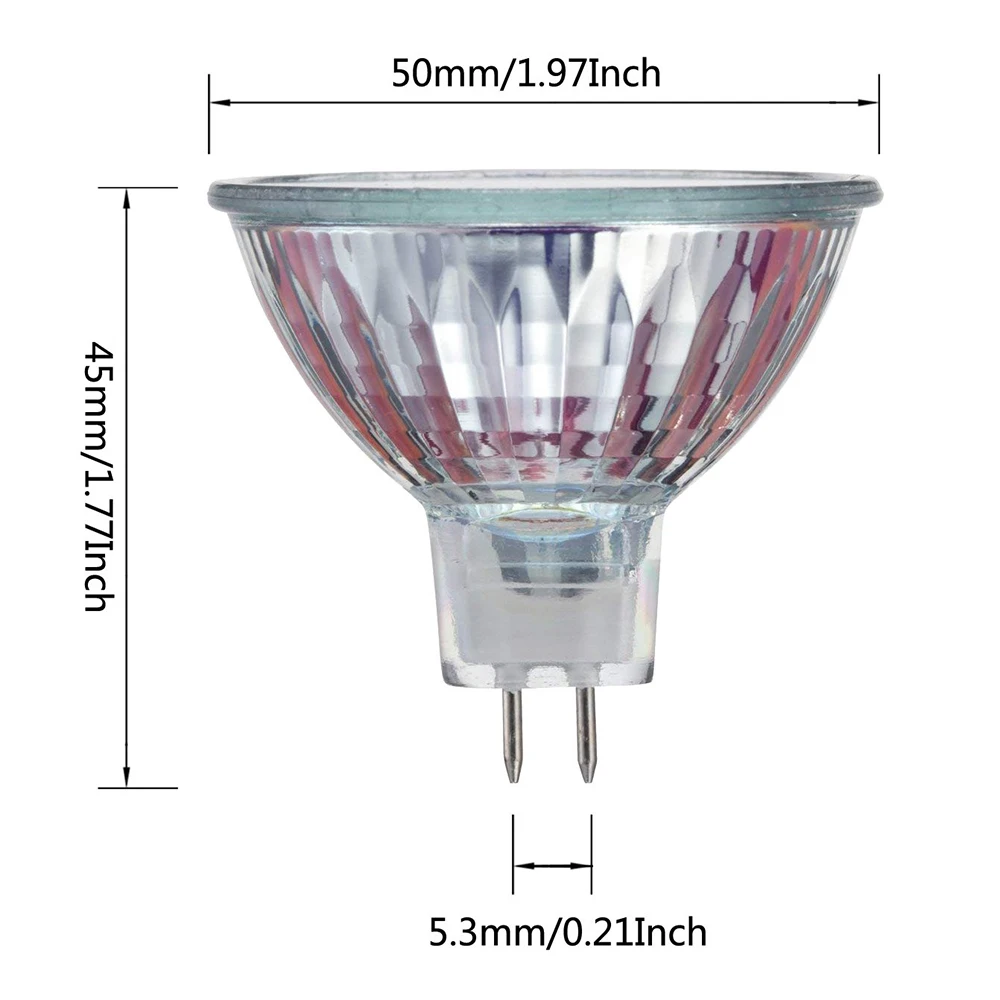 2-10PACK Dimmable LED MR16 Spotlight Light Bulbs Full Glass Cover Reflector 5W AC/DC12V AC220-240V Warm/Cool White LED Bulb D40