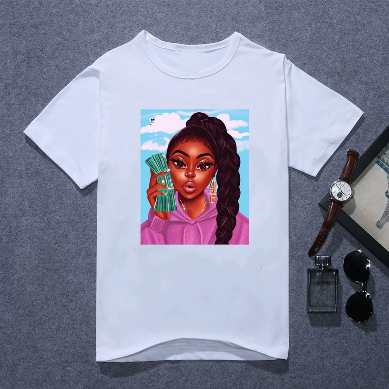Черная футболка друзей, Женская Сексуальная рубашка melanin, женская модная футболка, хипстерская уличная одежда с надписями, Прямая поставка - Цвет: Y101767