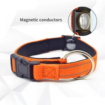 

Dog Collar Anti-static Magnetic Conductor Pets Collars Point Reflective Design Adjustable Nylon Pets Neck Strap Puppy Collar
