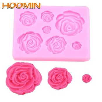 

HOOMIN Rose Flowers Silicone Cake Mold DIY Fondant Sugarcraft Cake Chocolate Mold Wedding Cake Decorating Tools