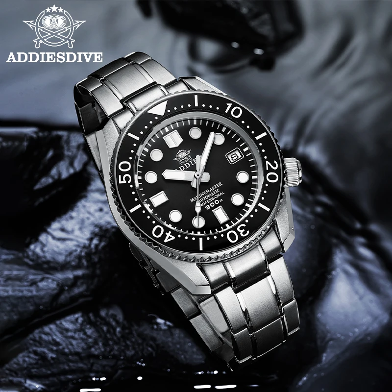 ADDIESDIVE 300m Diver Watch Ceramic Bezel Stainless Steel Watch Super C3 Luminous Japan NH35 Automatic Mechanical Men Watches watchdives wd1680q quartz watch sapphire crystal stainless steel dive wristwatch 300m water resistance c3 super luminous watches