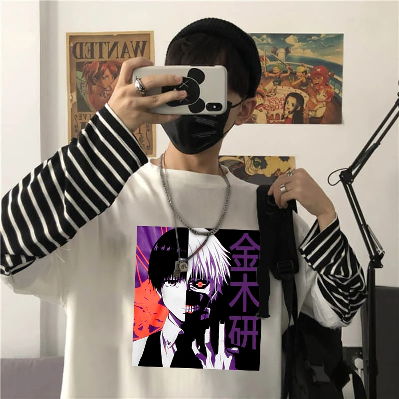 T Shirt Palsu Dua Potong Anime Jepang 