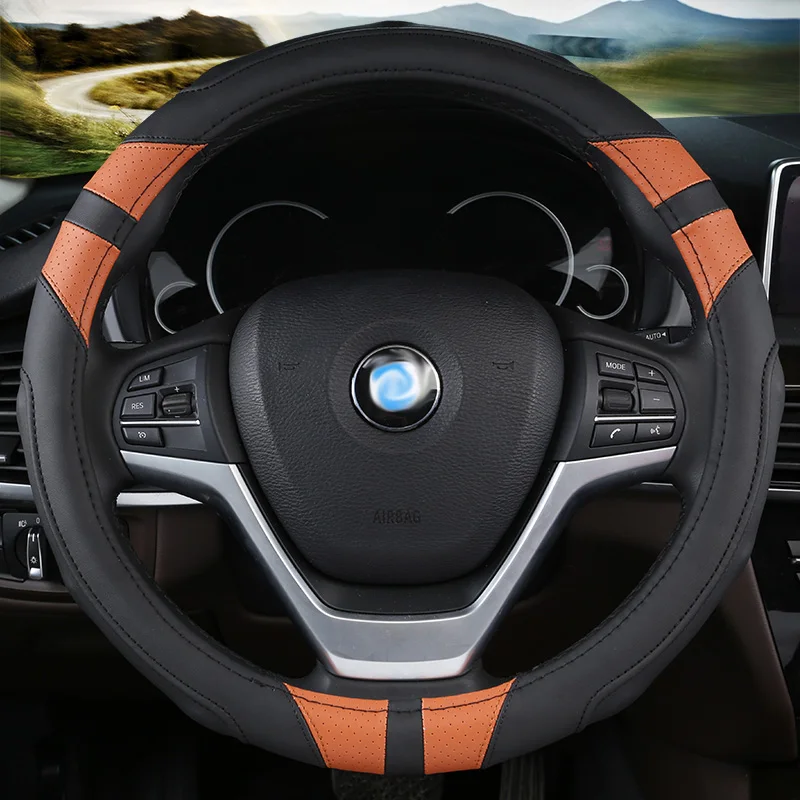 Car Steering Wheel Cover leather Auto Interior Accessories for hyundai ioniq kona santa fe solaris sonata sorento terracan