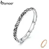[Coupon $15 OFF $3] BAMOER Engraved Pattern Ring Real 925 Sterling Silver Black Tibetan Silver Small Finger Jewelry SCR513 ► Photo 1/6