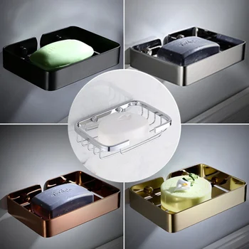 

Punch-free Bathroom Shelf With Drain Hole Soap Dish Hollow Soap Dish Stainless Steel Soap Tray Bathroom Supplies
