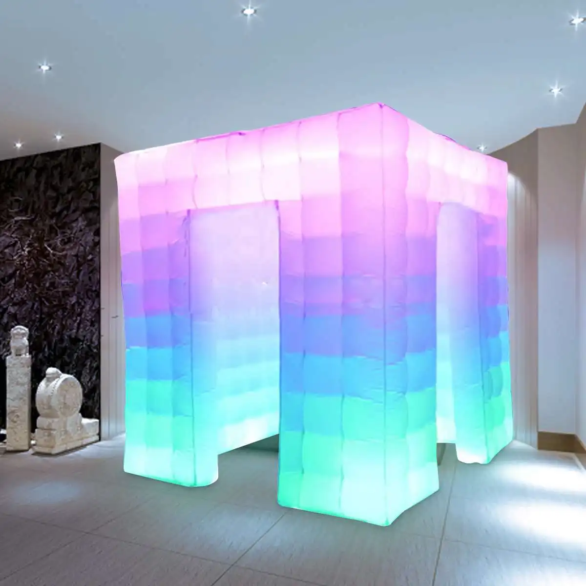 2 Door Inflatable Photo Cabin Inflatable Cube Tent LED Color Bulb Strip Inflatable Photo Photography Booth Photography Cube 2 Door Inflatable Photo Cabin Inflatable Cube Tent LED Color Bulb Strip Inflatable Photo Photography Booth Photography Cube
