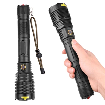 

120000LM Rotary Zoom XHP70 Powerful LED Torch 18650 Rechargeable Flashlight XHP70 Rechargeable Flashlight USB Charger Torch