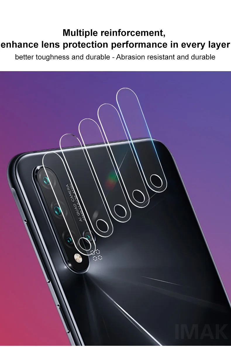 2 шт. стеклянная Защитная пленка для huawei Nova5 Nova 5 Pro Nova 5i P20 Lite стекло Imak камера Len пленочная линза покрытие стеклянная крышка