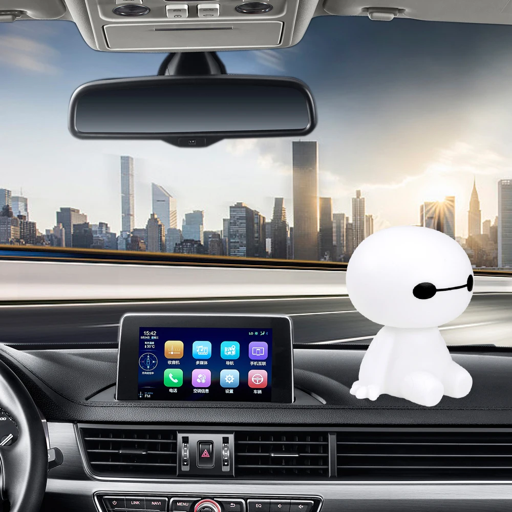 Мультяшный пластиковый робот Baymax с качающейся головой, Автомобильные украшения, автомобильные интерьерные украшения, большие игрушки в виде героев, украшение для автомобиля