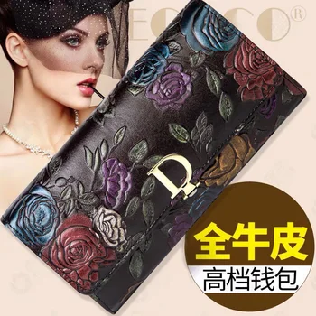 

iimis sis Women's Wallet Rose Pressed Wallet Fashion Handbags Wild Clutch Bag Multi-card Women Bag Purse