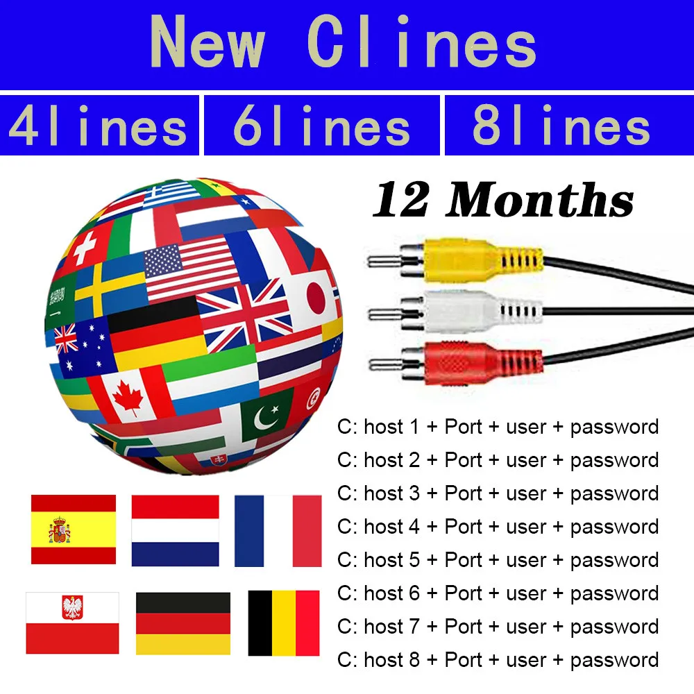 

NEW 1 Year Cline/Spain Server stable in Spain 4/6/8 Lines supcam Cline Reseller Panel free test for v7 v8 nova