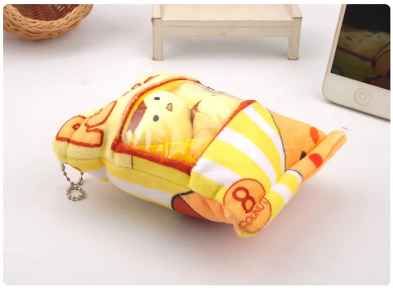 Bag of Chicken Bunny Rabbit Pudding Plush Keychain Toys Dolls Kawaii Yellow Chicken Rabbits Animal Dolls Key Bag Pendants 10pcslot 10 x 13cm (2)