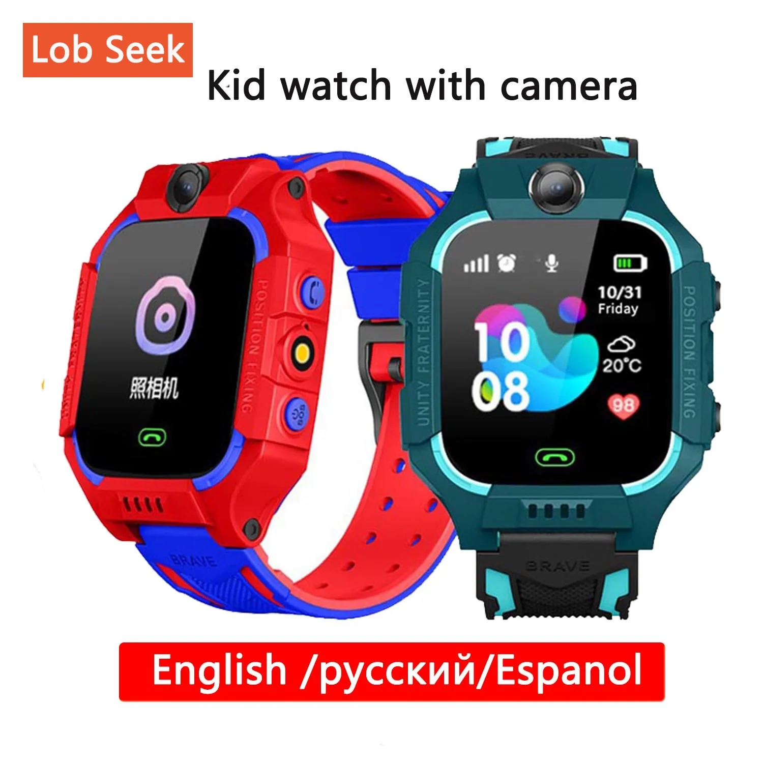 

Spanish/Russian Smart Watch Kids LBS Positioning Lacation SOS Camera Phone Smart Baby Watch Voice Chat Smartwatch phone watch