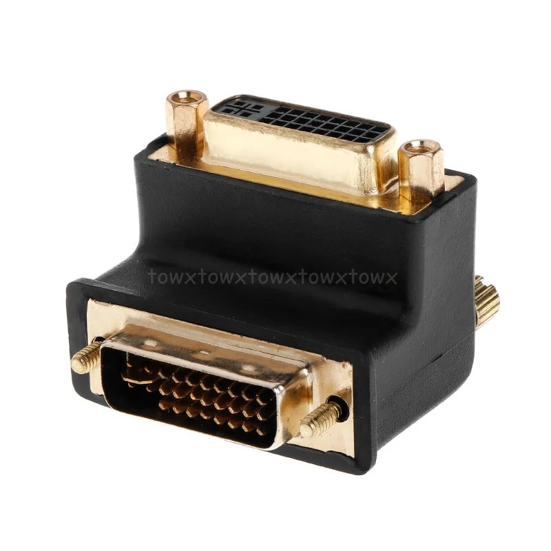 

90 Degree Right Angled DVI 24+5 D DVI-D Digital Dual Link Male-Female Extension Adapter For HDTV LCD Monitor Adapter Jy23 19