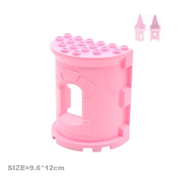 Medieval Battle Scene Building Block Set with Knights and Weapons (Castle wall pink)