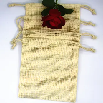 

500pcs Eco Friendly Cotton Washable Drawstring Shopping Bag Fruit Vegetable Toys Sundries Storage Pack NO311