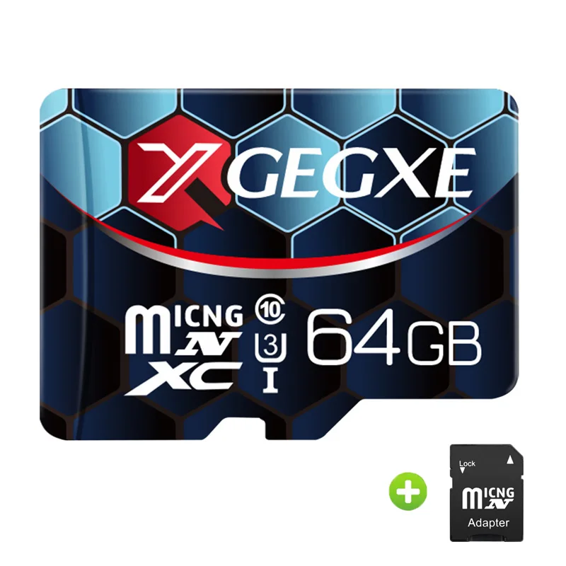 Карта памяти XGEGXE 8 ГБ 32 ГБ 64 Гб 128 Гб класс 10 UHS1 U1 U3 V30 карта памяти microSD 256 ГБ флеш-карта памяти TF микро SD tarjeta для смартфонов ПК - Емкость: 64GB with adapter