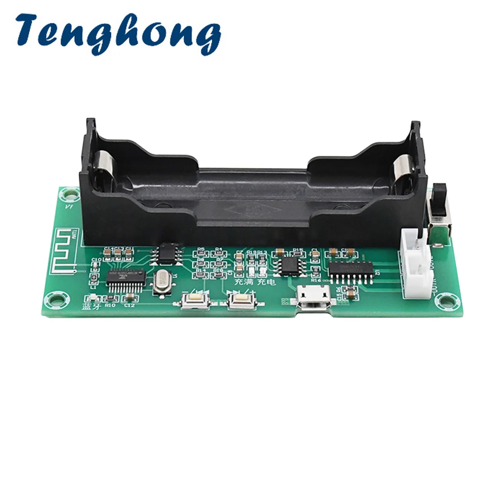 

Tenghong PAM8403 Bluetooth 5.0 Amplifier Board Lithium Battery Holder Dual Channel 2*5W Stereo Class D Amp Active Speaker DIY