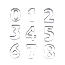 9 шт форма для печенья от 0 до 8 в форме цифр Прочная нержавеющая сталь Нетоксичная форма для печенья для дома