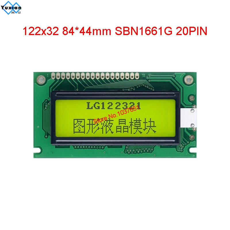 Модуль ЖК дисплея 12232 122*32 графика синего цвета SBN1661G LG122321 совместимый с 20pin PG12232L| |
