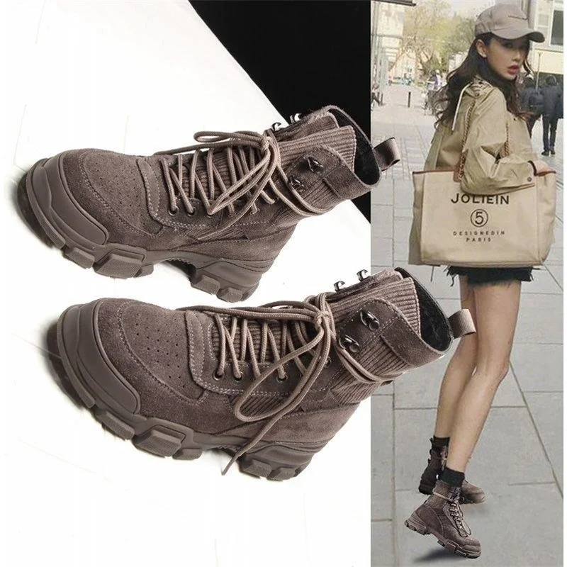 

Zapatos De Mujer Women Winter Short Boots Ladies Mid Square Heels Fashion Warm Shoes Woman Red Black Apricot Ankle Boots