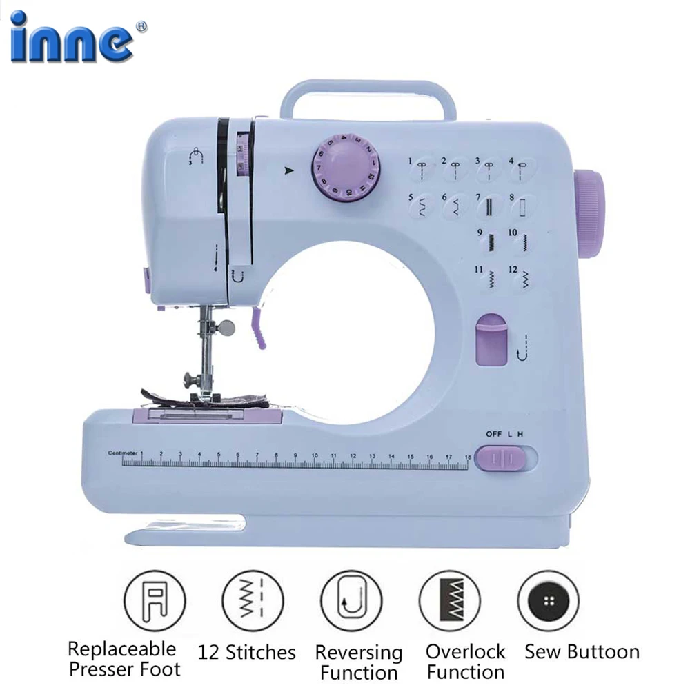 Mini Sewing Machine for Beginners-Maquina de Coser, Easy Automatic Sewing  Machine with Extension Table, Household Electric Portable Sewing Tool with