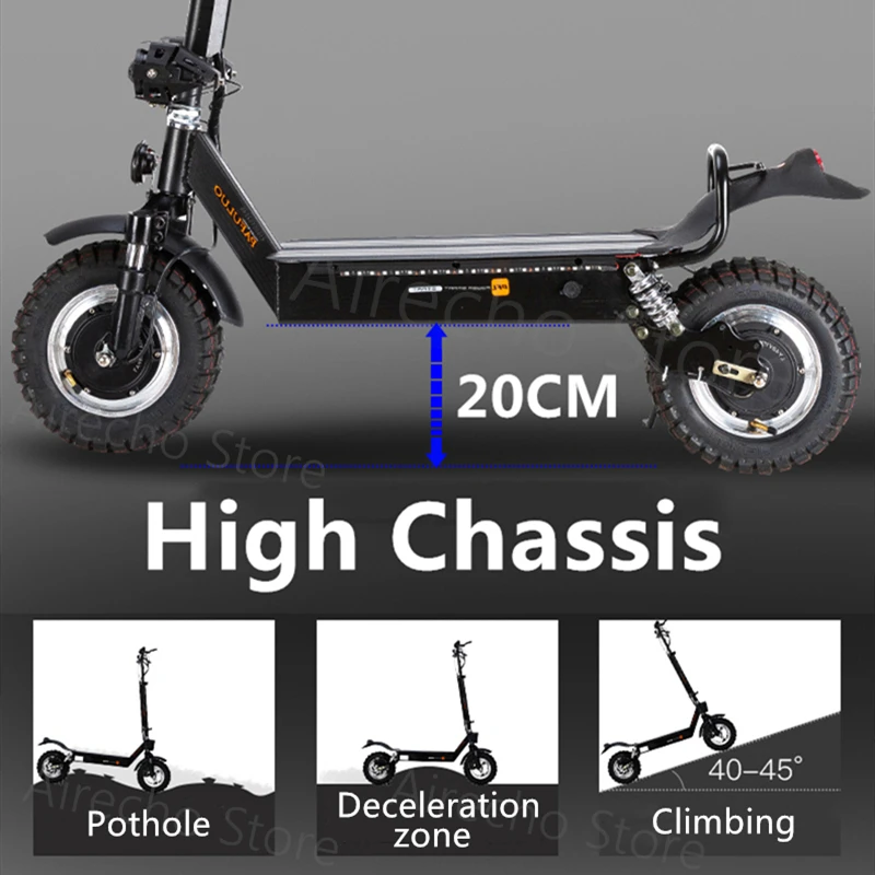 US $931.07 2021 Pfuluo X20 Dual Motor 48v 2000w Electric Scooter With Seat 2 Wheel OffRoad Skateboard 60kmH Max Speed Hoverboard
