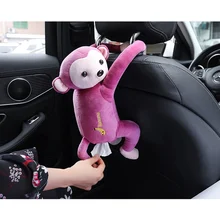 Автомобильный тканевый ящик поставки милый автомобиль подвесной Тип уникальный в форме обезьяны коробка для салфеток