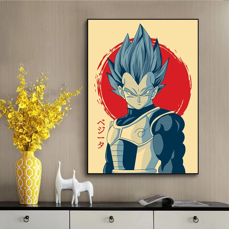 Японское аниме Dragon Ball Принт Холст Картина Гоку Саян настенный постер картина для