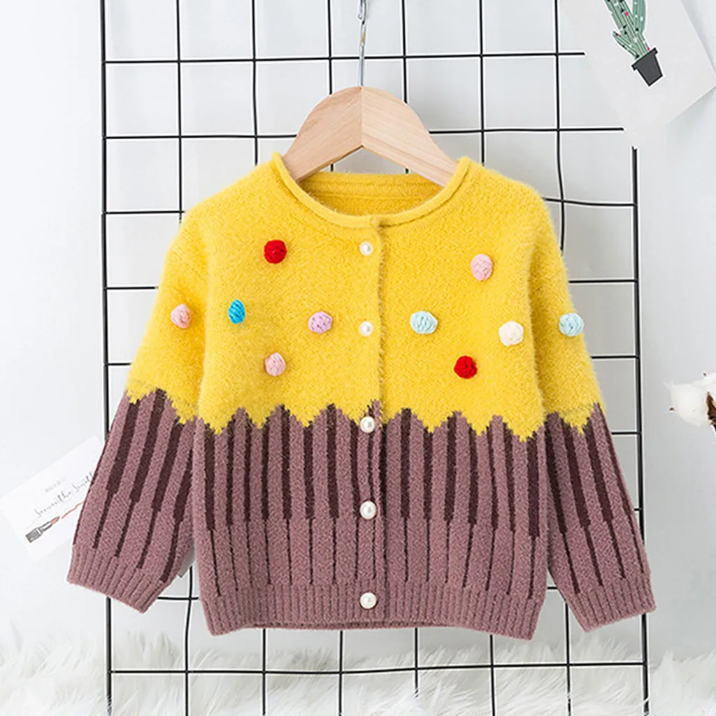 Fashion Coat Girl Girls Sweaters Baby Sweater Striped Warm Sweater Knit Crochet Coat ClothesKids Sweaters Free Ship свитер Z4