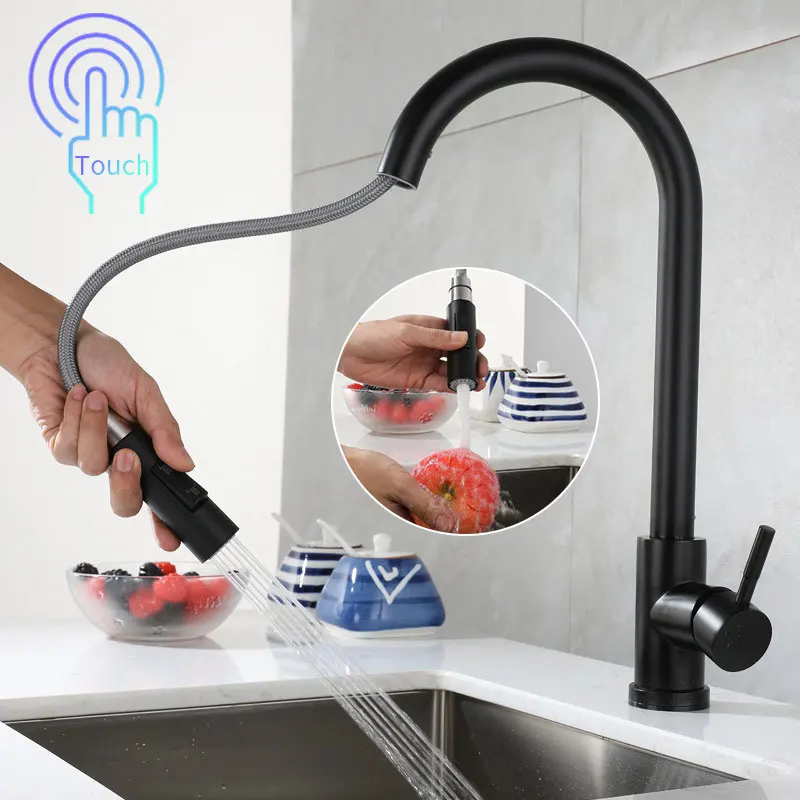 Kitchen Smart Touch Sensor Faucet Hot And Cold Water Switch Mixing