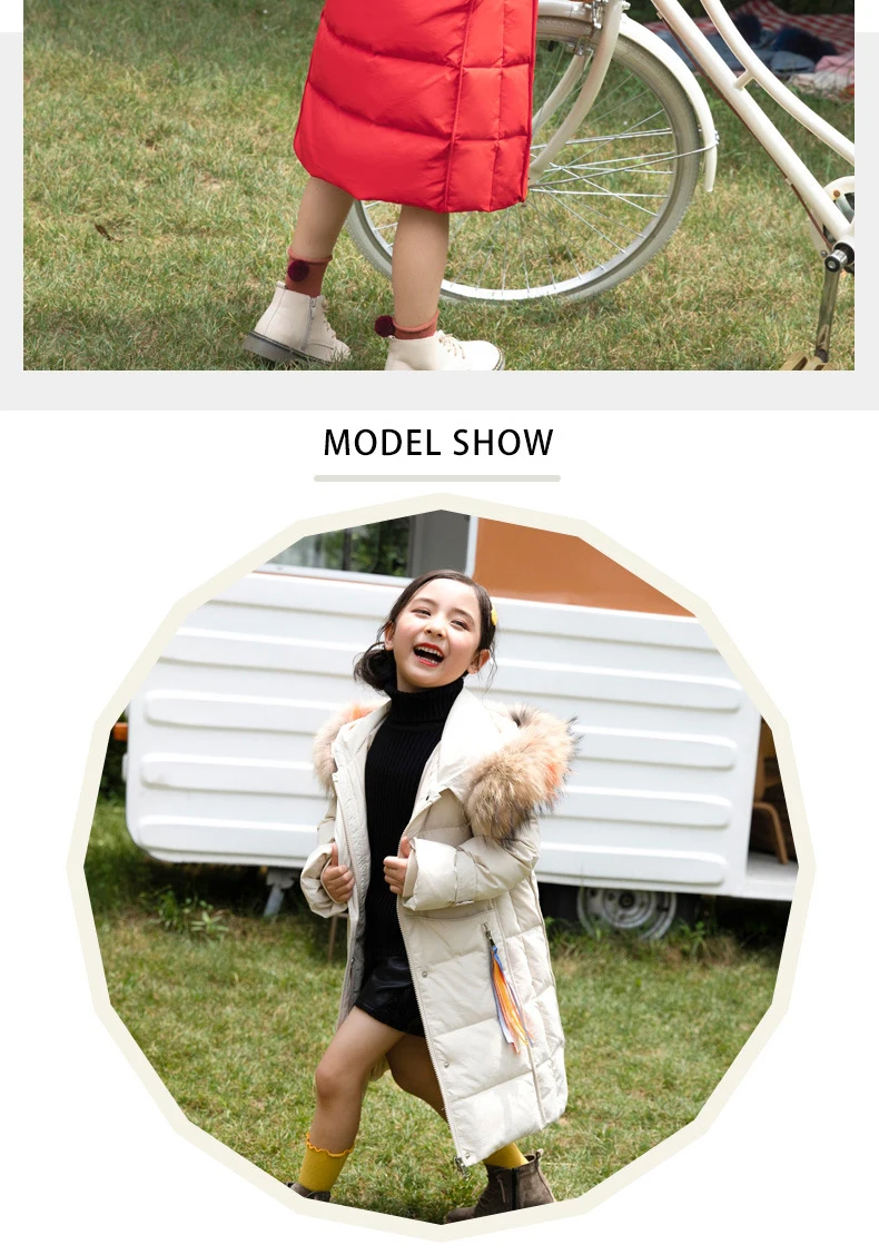 Dollplus/пальто для девочек зимняя детская одежда зимняя меховая куртка для девочек 12 лет, теплое плотное длинное однотонное пуховое пальто с капюшоном