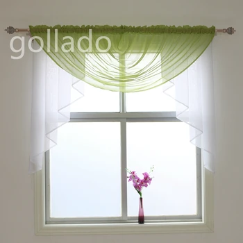

Arc Valance Design Window Curtain Sheer Voile balcony Kitchen Tulle Curtains Home Decor 1 Set