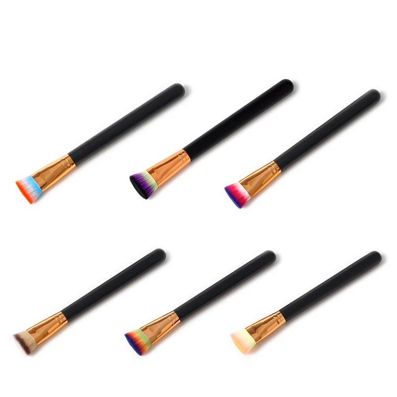 

Single Branch Makeup Brush Makeup Tool Cosmetics Flat Brush Wooden Handle Gold Tube Directly Handle