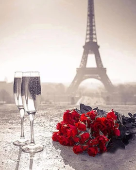 

Diamond Painting Full Drill 5D Embroidery Beauty And The Eiffel Tower Kits Art Home Decor Kits Art