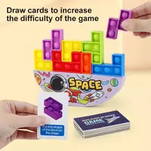 

Tetris Building Block Games Tetris Tumbler Stacking Toy Soft Rubber Block Toys For Kids Educational Silicone Decompression toy
