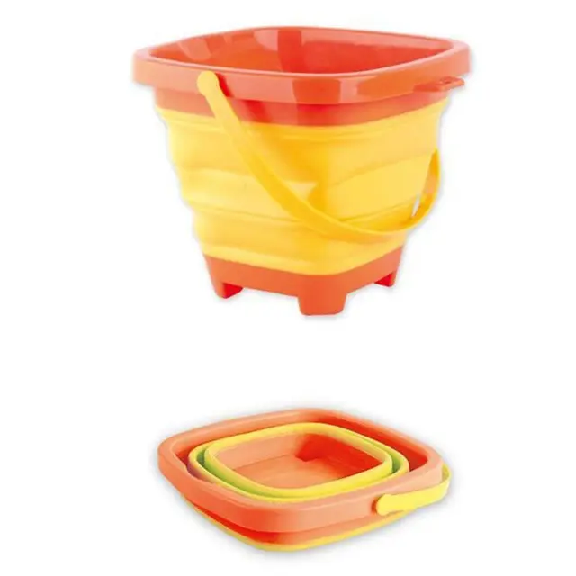 900C Portable Beach Bucket Sand Toy Foldable Collapsible Multi Purpose Plastic Pail 2