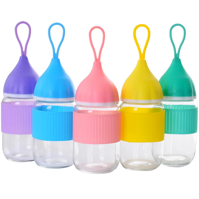 

New Arrival 280ml Creative Glass Bottle Student Portable Lovely Transparent Portable Sport Drink Water Bottle