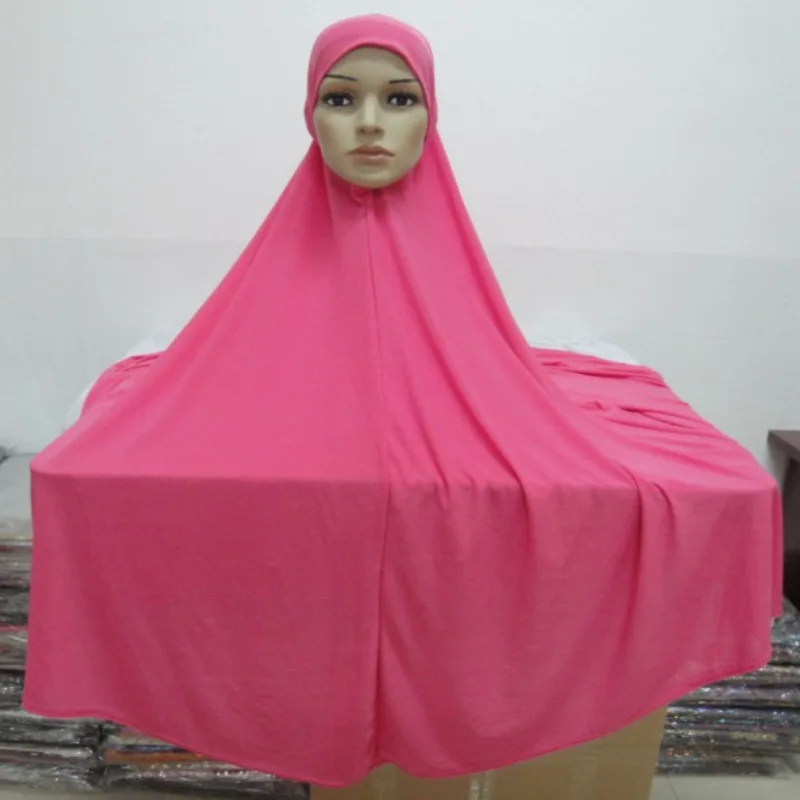 Розничная горячая Распродажа Большой размер 120*110 см более размер сплошной цвет мусульманский цельный длинный хиджаб