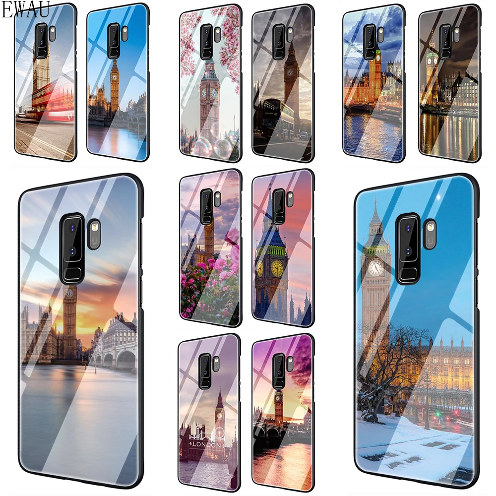 

EWAU London Big Ben Tempered Glass phone case for Samsung S7 Edge S8 S9 S10 Note 8 9 10 plus A10 20 30 40 50 60 70