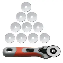 45mm retalhos rolo roda rotativa cortador redondo alfaiate costura couro artesanato ferramenta com lâminas de corte tecido papel