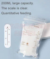 Lot de 30 sacs de congélation de lait de 200ml sans BPA, sacs de conservation du lait maternel pour bébé, sacs d'alimentation sans danger pour bébé 