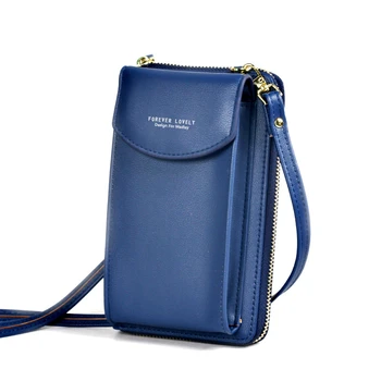 

Women Long Leather Shoulder Bag Multi Function Mobile Phone Bag Mini Handbag Ladies Zipper Purses Brand Crossbody Messenger Bag