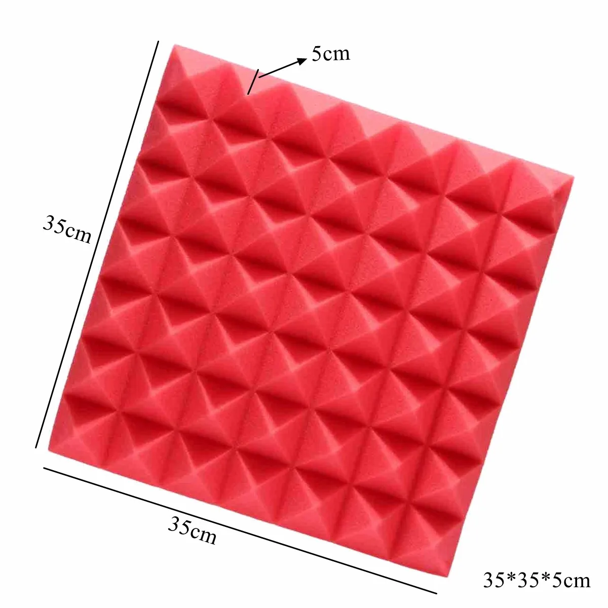 5 шт 35x35x45 см Звукоизоляционная пена акустическая пена звуколечение студия комната поглощения плитки пирамиды пены