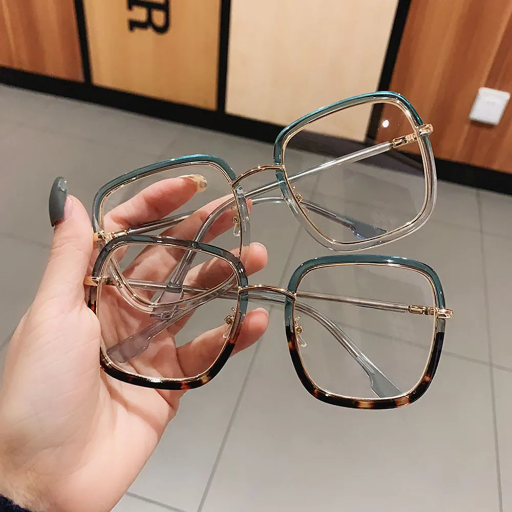 Fashion Oversized Clear Square Glasses Women Fashion Anti-blue Optical Glasses Frames Classic Plastic Eyeglasses Frames Eyewear