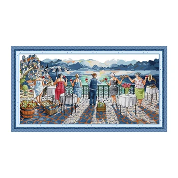 

Leisure Life Stamped Cross Stitch Kits 11CT 14CT Embroidery Set Needlework Diy Cross Stitch Sets Count Printed Canvas Home Decor