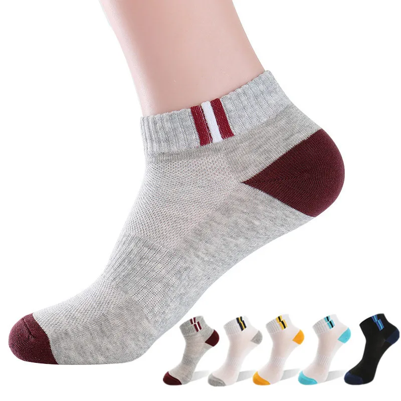 5 пар Классических мужских носков, летние дышащие спортивные хлопковые мужские короткие носки, осенние зимние мужские дезодорирующие носки, европейские размеры 39-43, Meias