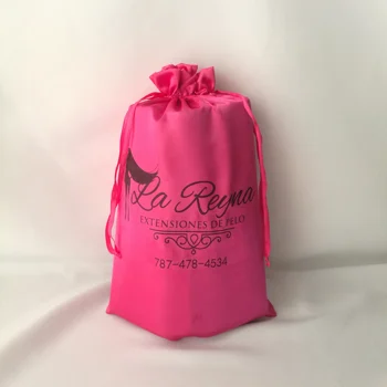 

Wholesale 300pcs/lot 29Hx23 cm Rose Satin Drawstring Bags Reusable Shopping Bag Hair Bundle Accessories Gift Pajamas Packaging