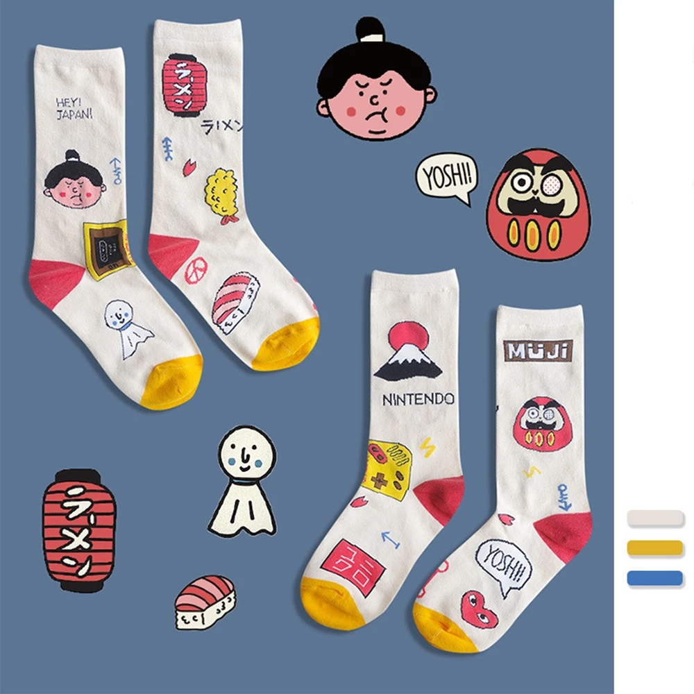 Милые женские носки в стиле хип-хоп с изображением животных, забавные уличные счастливые носки, США, Япония, Мексика, национальная тематика, персональные Носки для скейтбординга